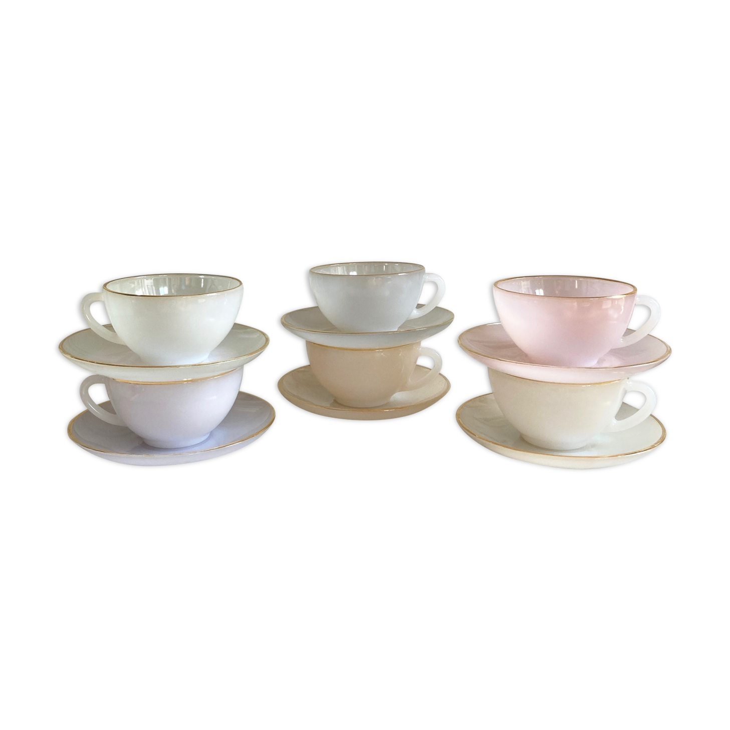 Serving Harlequin vintage opaline glass cups