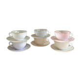 Serving Harlequin vintage opaline glass cups