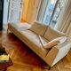 B&B Italia beige leather chaise longue sofa