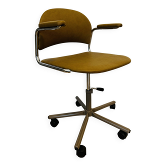 Chaise de bureau vintage moutarde par Kovona K-107 de Tchécoslovaquie, années 1970