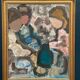 Original Swedish Oil on Canvas – "Family" by Gösta Falck – Signed – Vintage and Framed