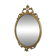 Miroir ovale ancien type médaillon sur cadre laiton