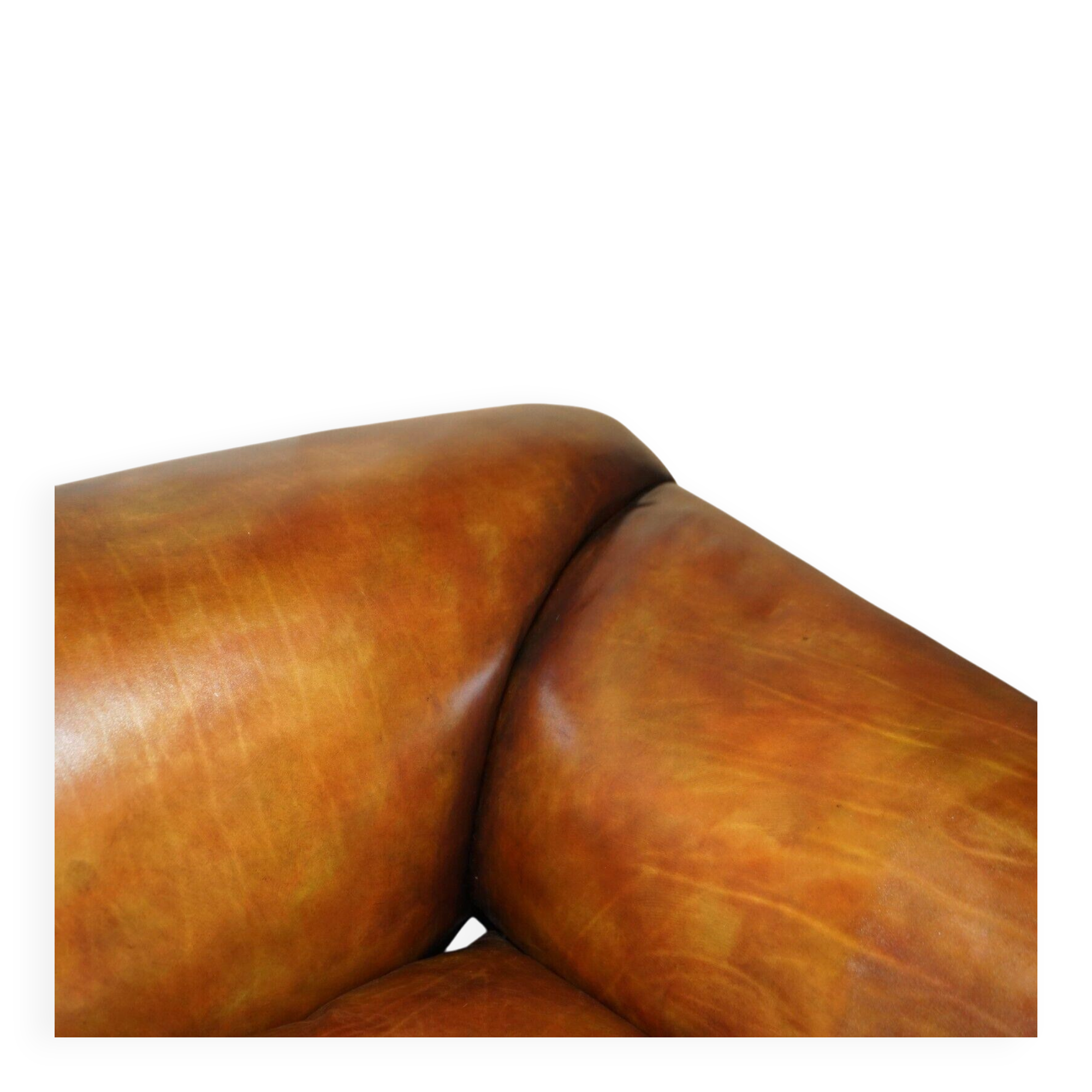 Chesterfield leather canapé with claw and ball feet by Howard & Son, Victorian era.