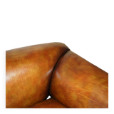 Chesterfield leather canapé with claw and ball feet by Howard & Son, Victorian era.