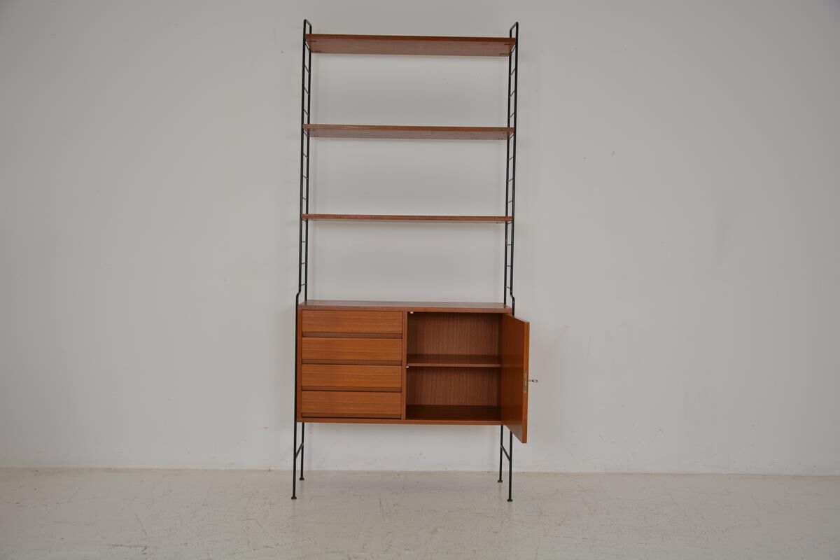 Vintage freestanding teak shelf