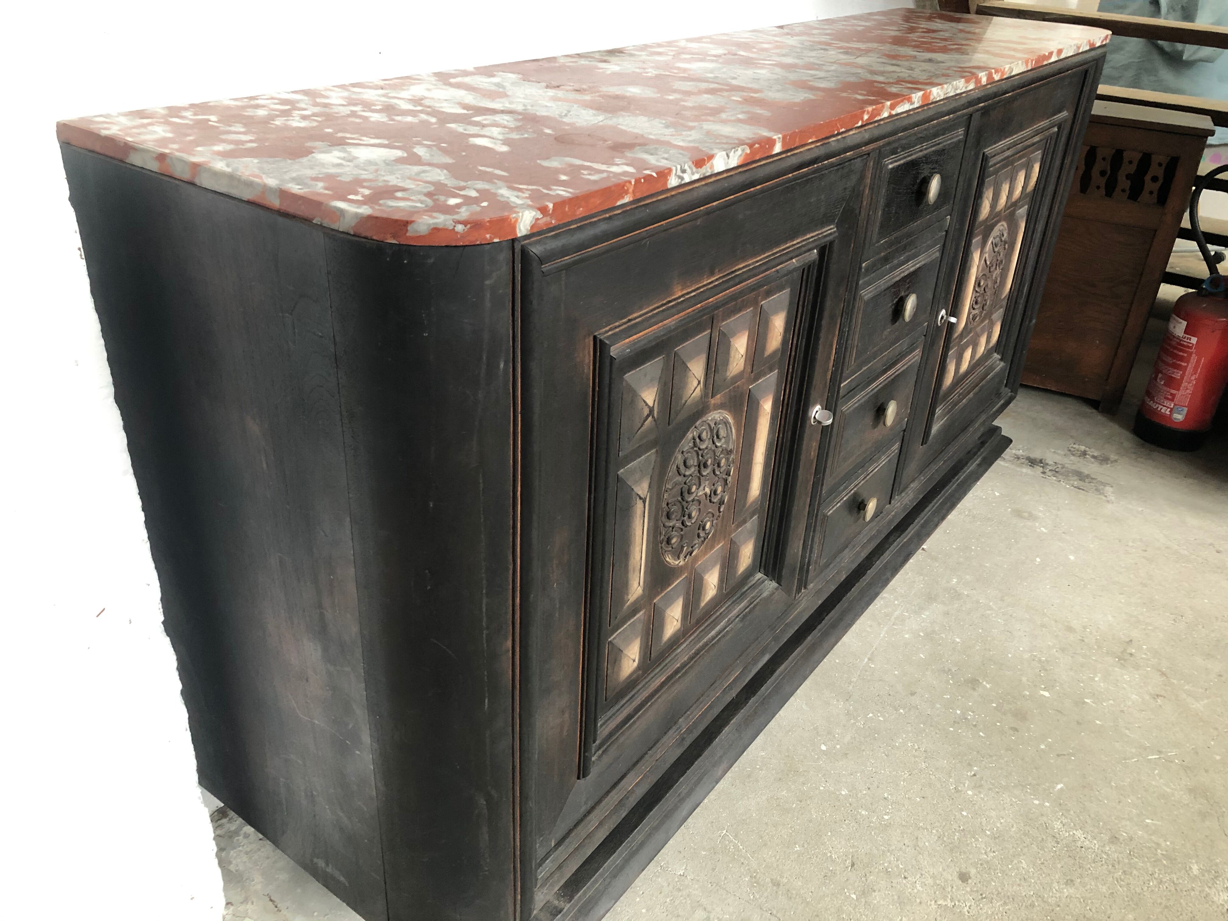 Blackened wooden sideboard of the 1950s