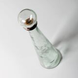 Mid-century Georgia Green Tall Decanter with Cork Original Stopper / Italy