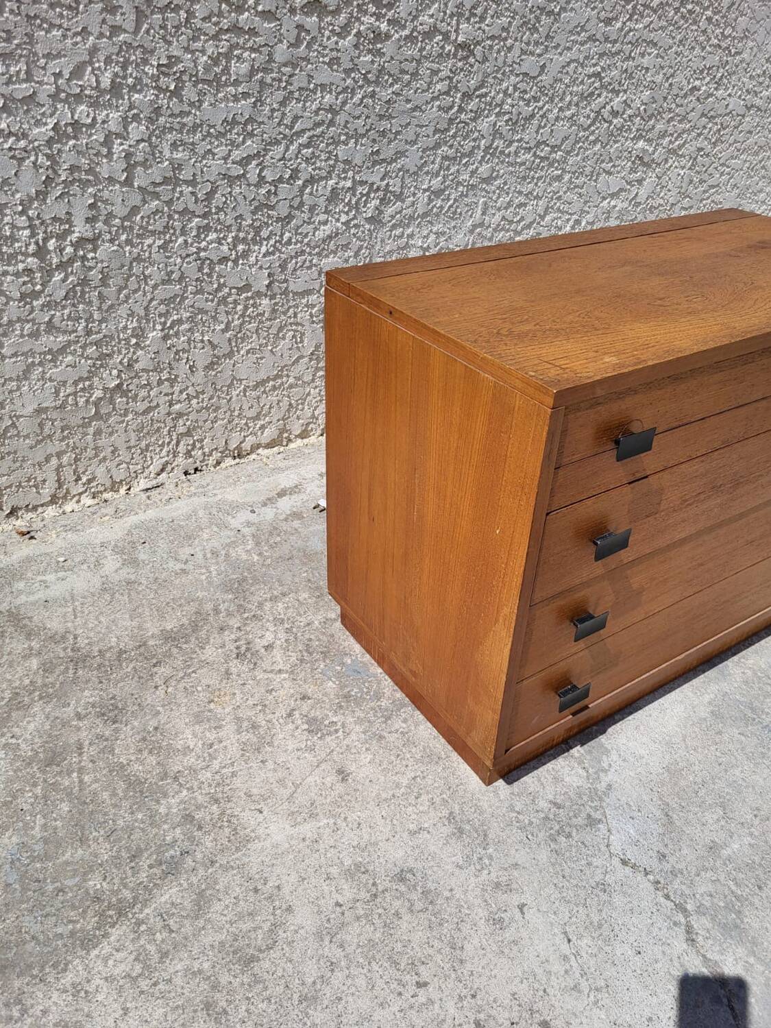 Vintage Scandinavian teak chest of drawers with 3 drawers and a chest
