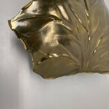 Brass Leaf Theatre Wall Light by Ravarini Castoldi, Milan Italy, 1970s