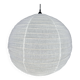Very large round Japanese-style rattan and natural linen pendant light D:80