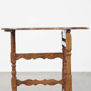 Round, folding antique 18th-century French wine/country table