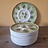 12 assiettes et un plat à huîtres vintage Moulin des Loups Orchies
