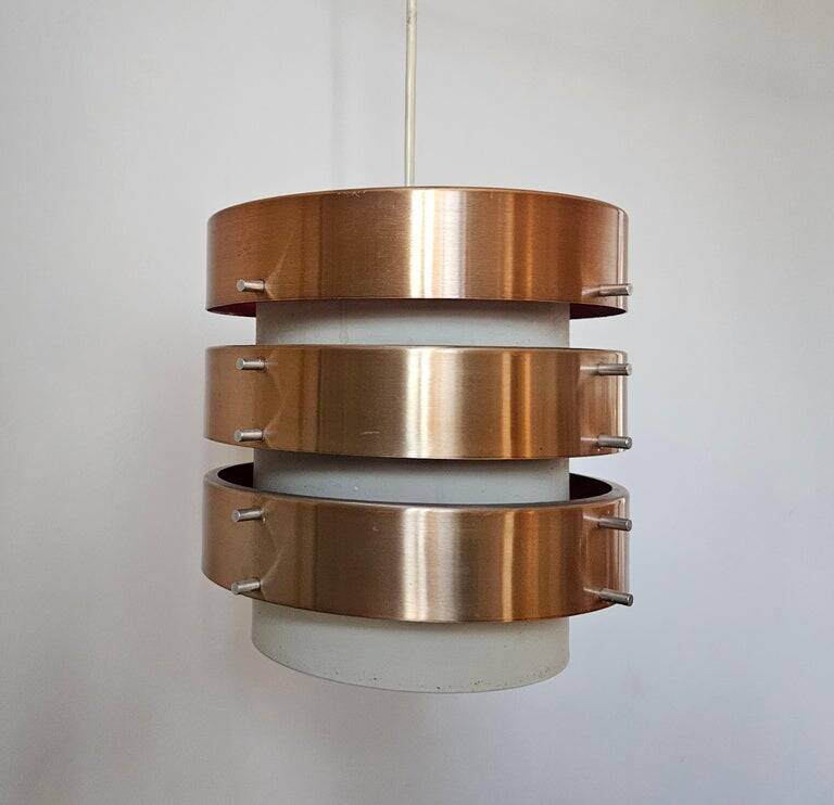 Midcentury Rare Pendant in style of Jo Hammerborg, Denmark, 1970s