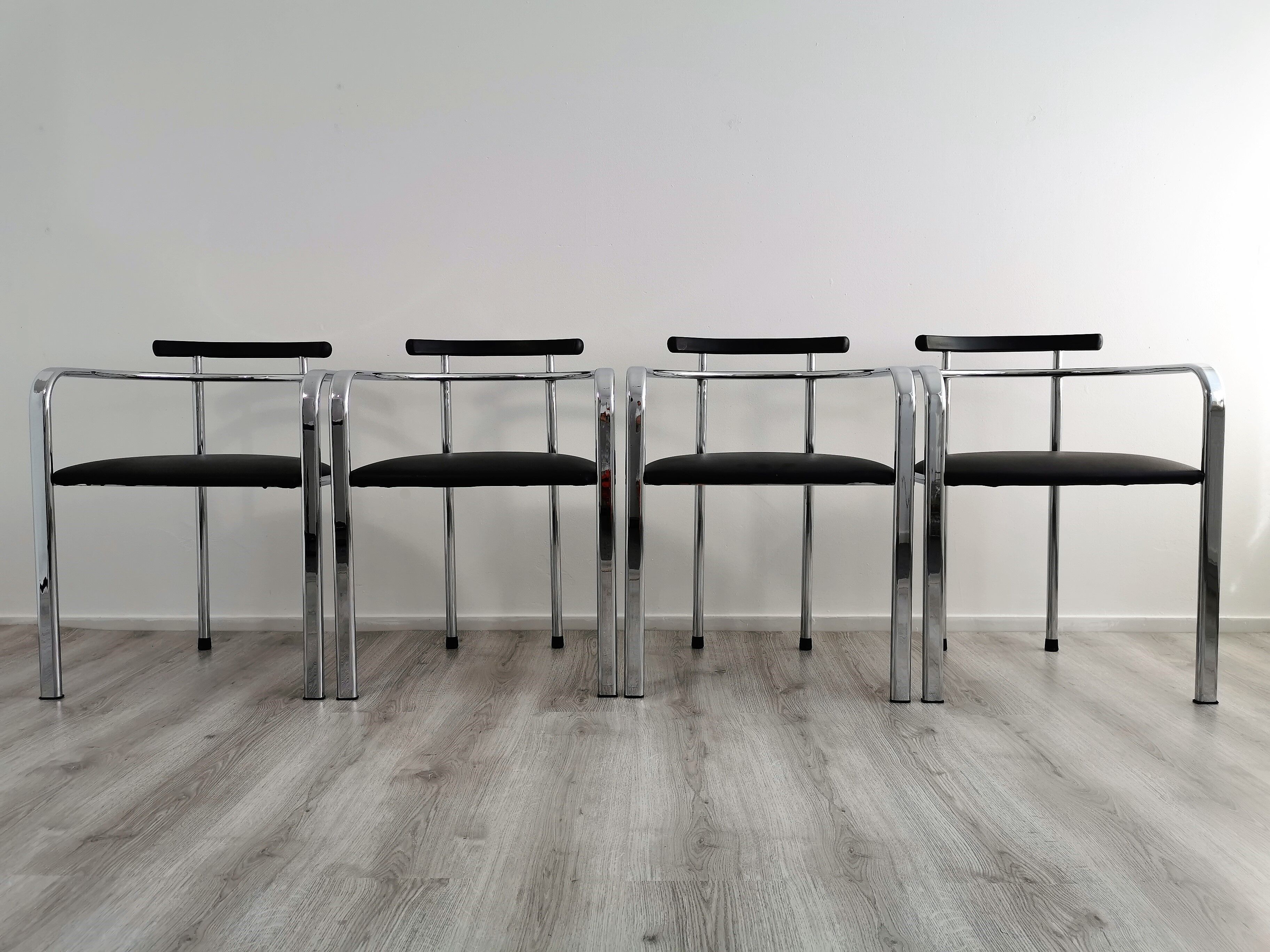 Set Italian dining chairs by Hank Lowenstein 1980's