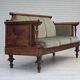 1930s, Danish 3 seater antique sofa, furniture velour, ash wood.