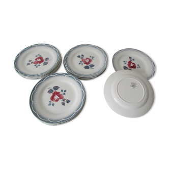 Set of 14 dessert plates, Sarreguemines, vintage