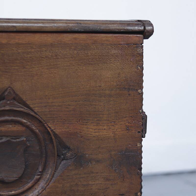 rustic antique 18th century oak chest