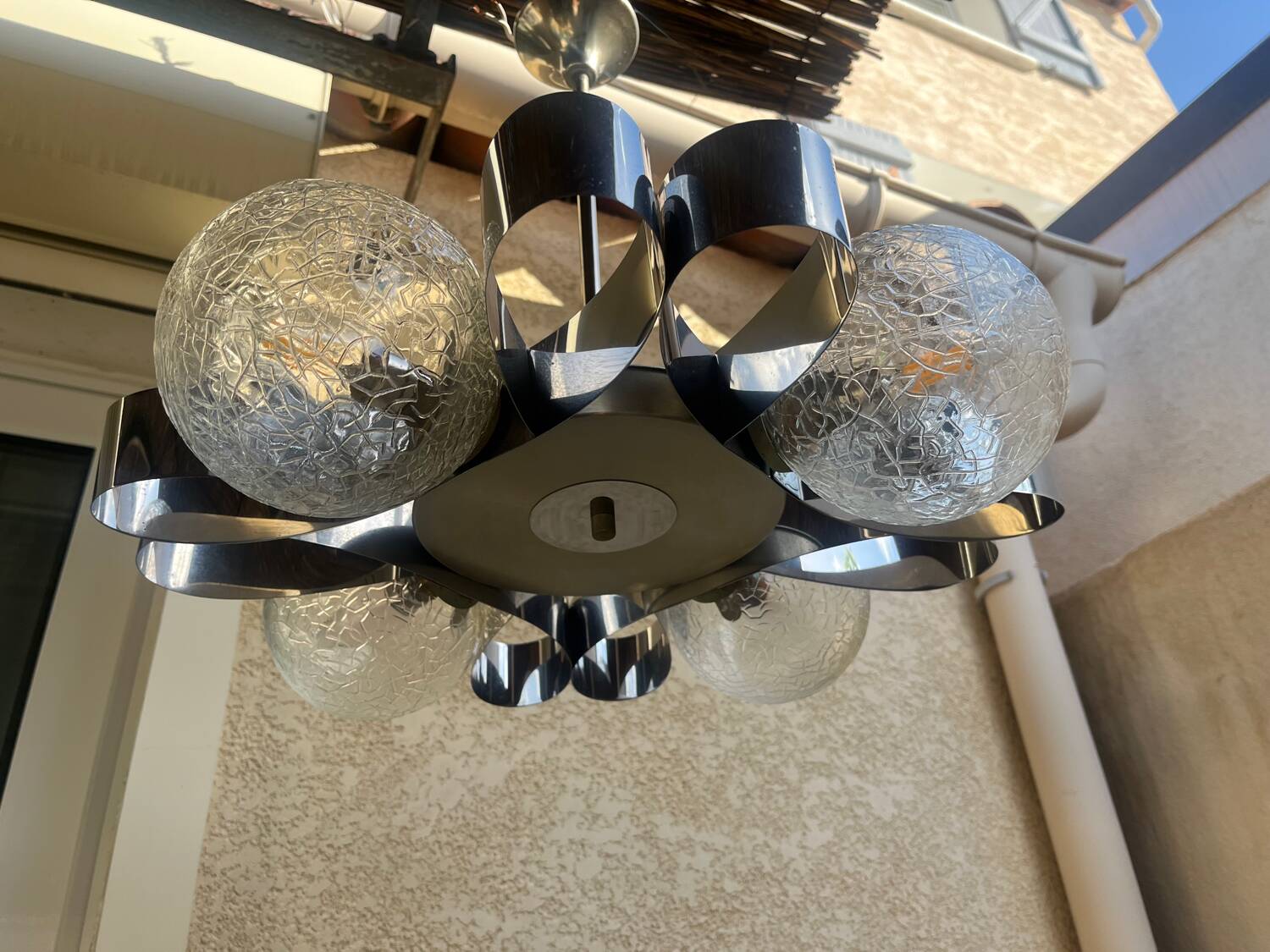 Chrome chandelier Space age 70s