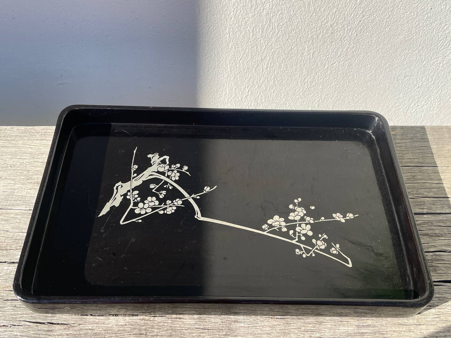 Chinese black rectangular tray