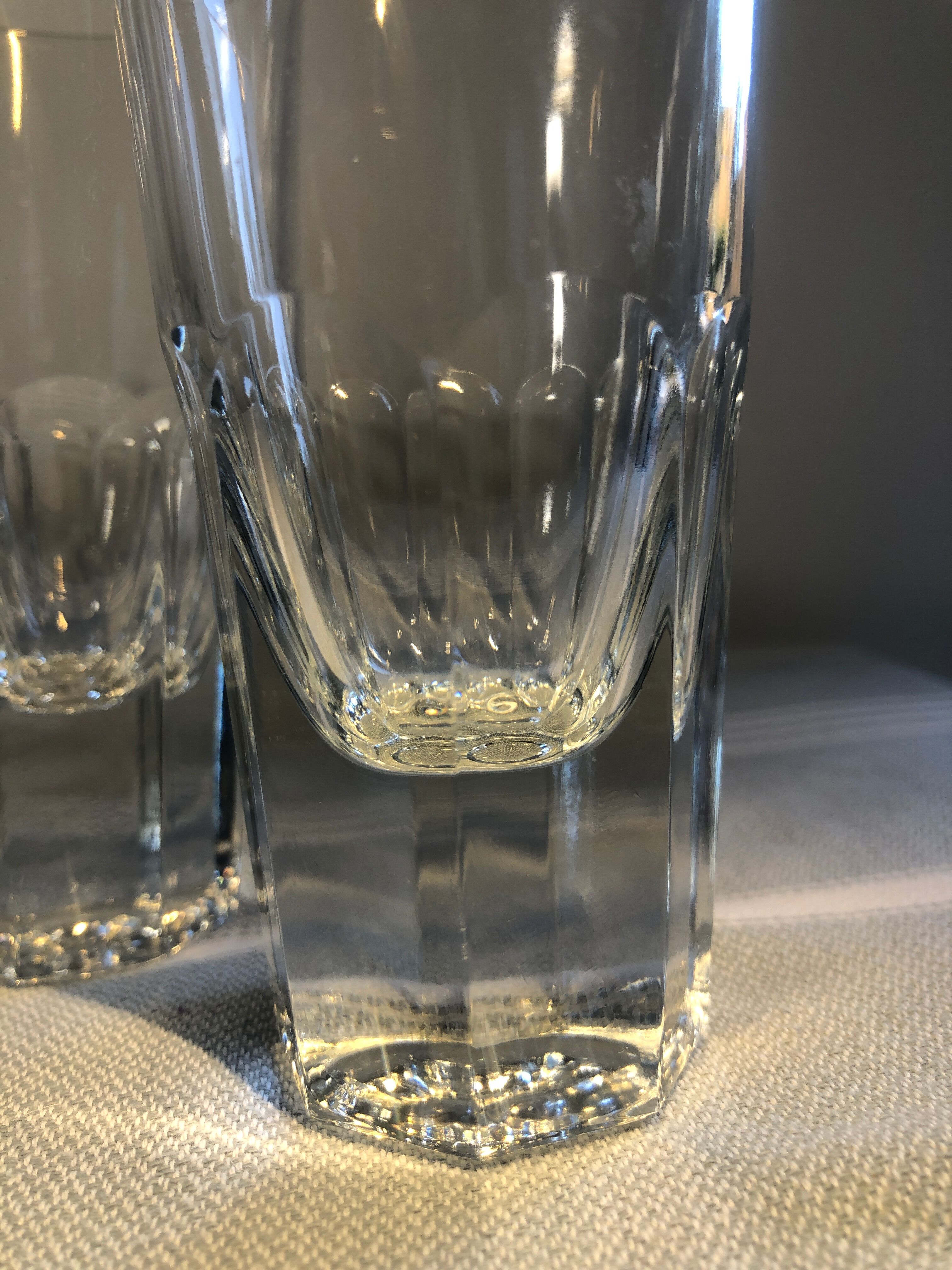 4 vintage cut glass aperitif glasses