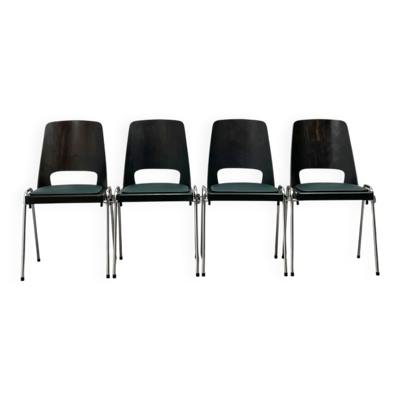 4 chaises Baumann, modèle Manhattan, circa 1970