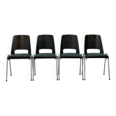 4 chaises Baumann, modèle Manhattan, circa 1970