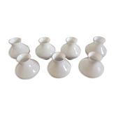 Lot de 7 globes tulipes abat jour opaline