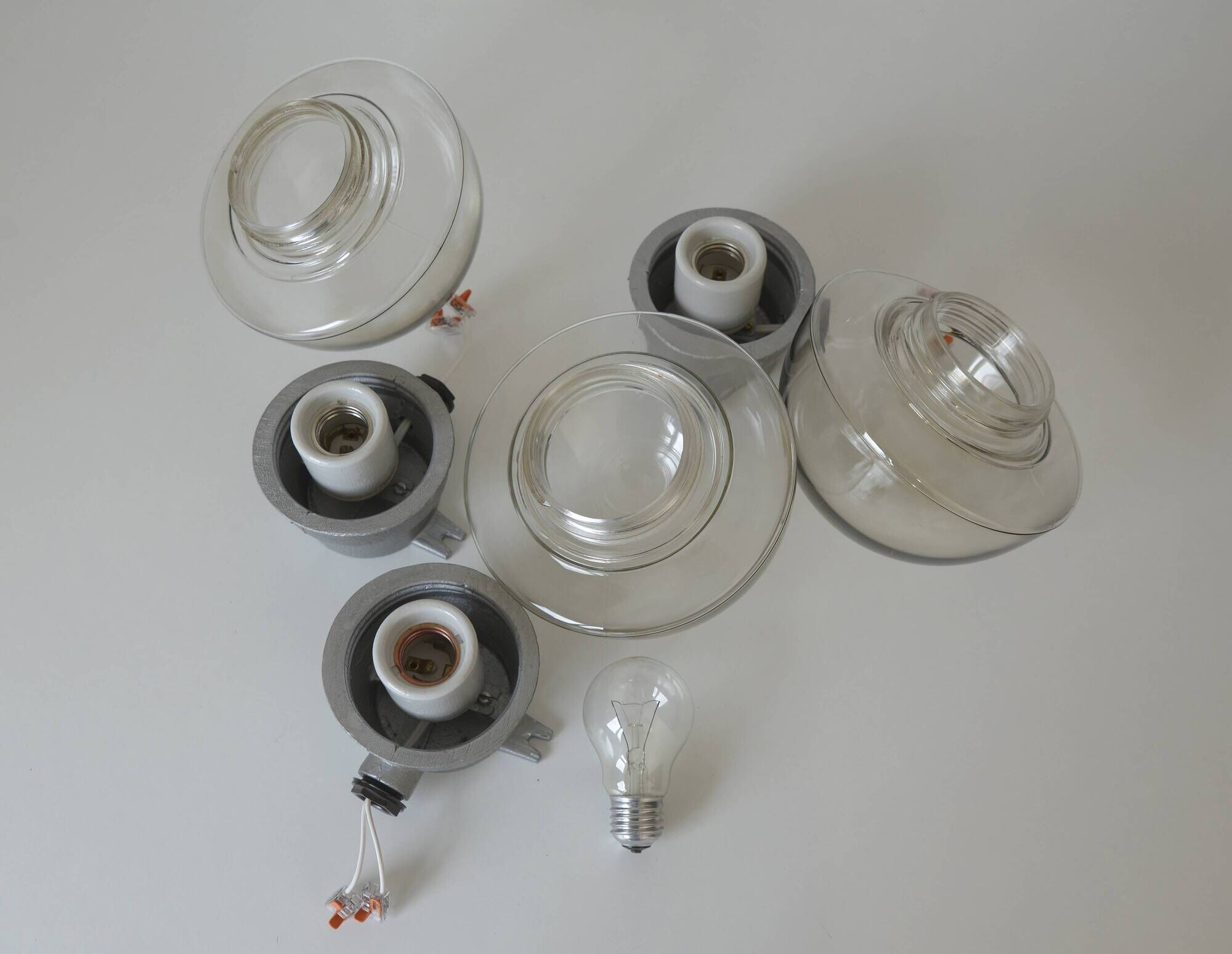 Set Of 3 / Vintage Wall Mushroom  Lamp / Ceiling Light / Industrial Sconces