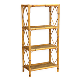 Vintage bamboo and wicker bookshelf, Italy, 1980s