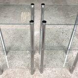 2 vintage 1980 rectangular sofa ends 3 translucent trays round tube
