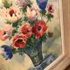 Old painting in watercolour signed by P Le Trividic, the bouquet.