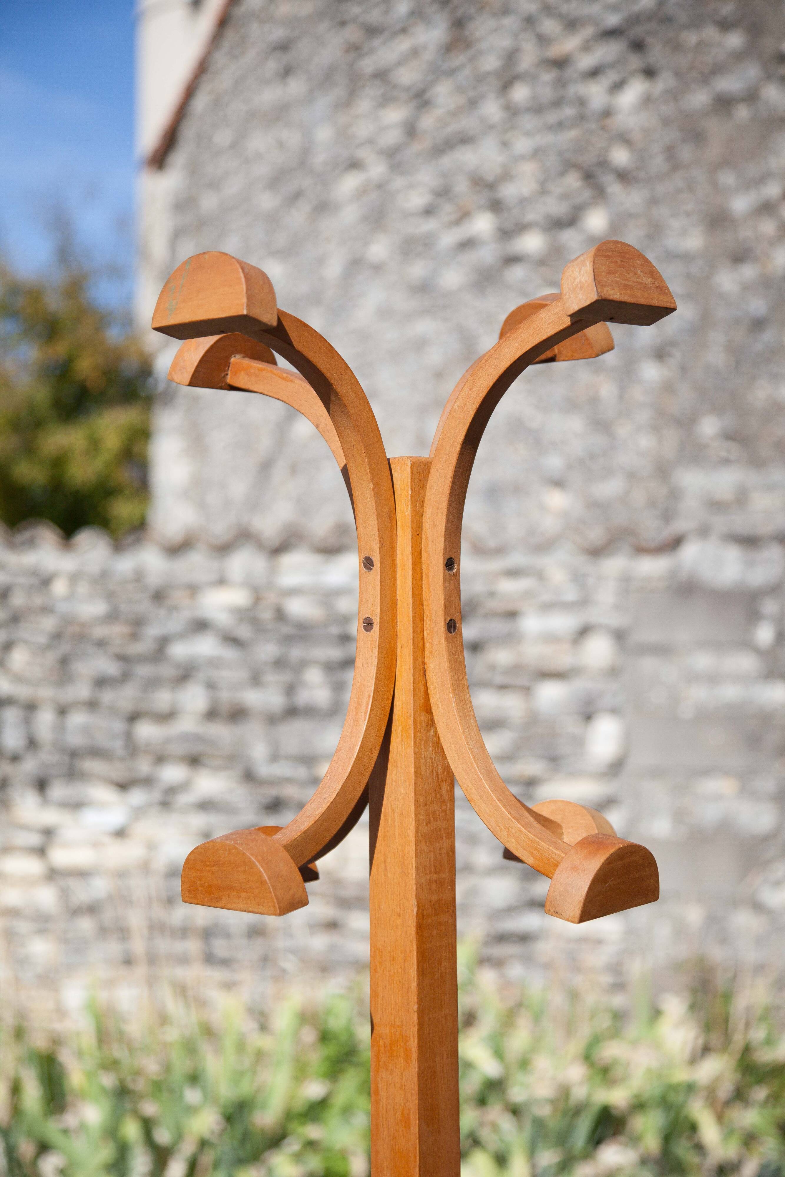 Vintage wooden coat rack, wooden coat rack, entrance hall furniture, dressing room