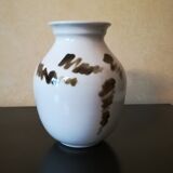 Michel Berodot, enamelled porcelain vase, signed, circa 1980