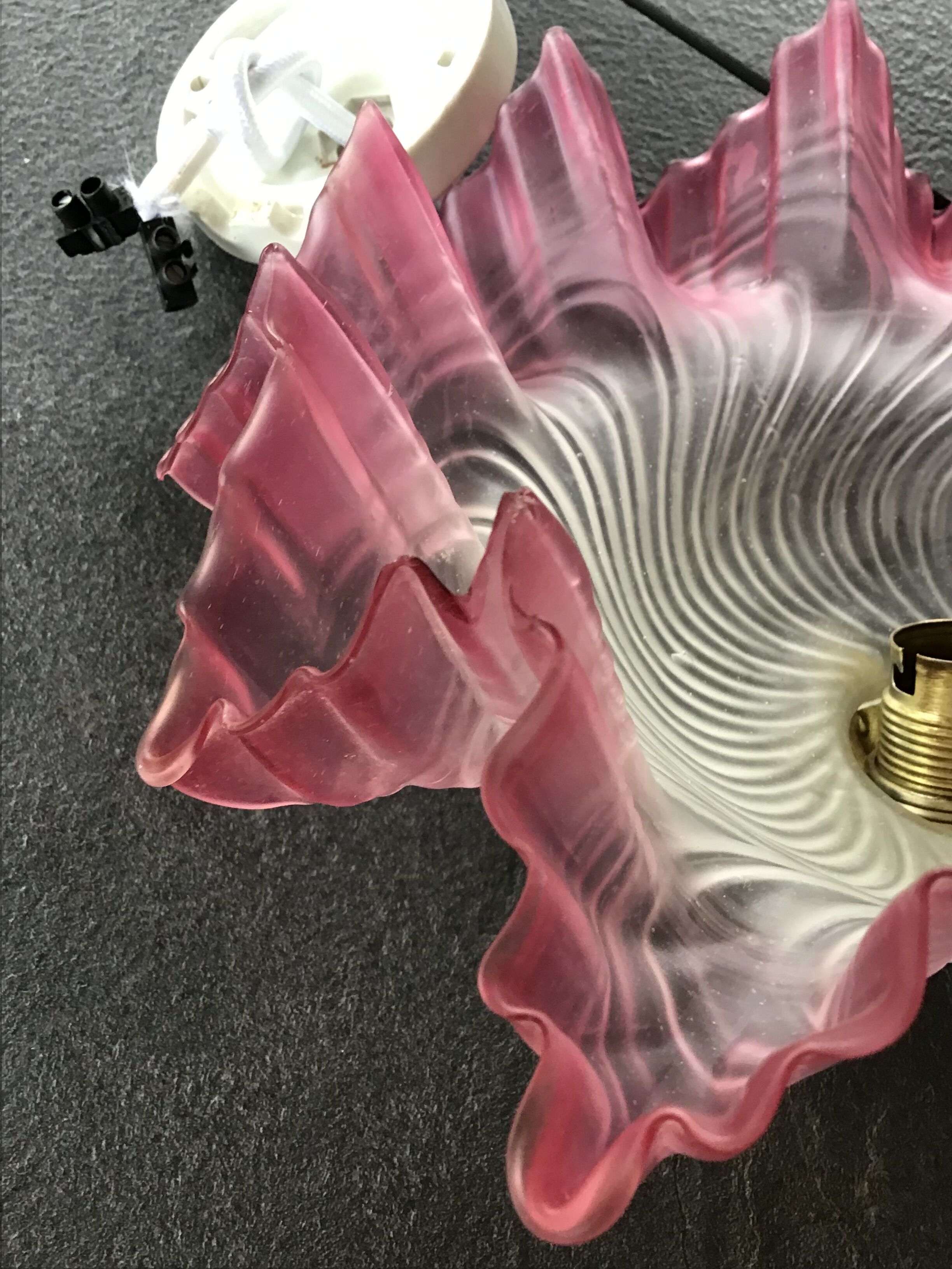 Pink opaline pendant light