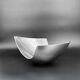 Sculptural polished aluminium bowl, in the style of Michael Lax, 1970s.