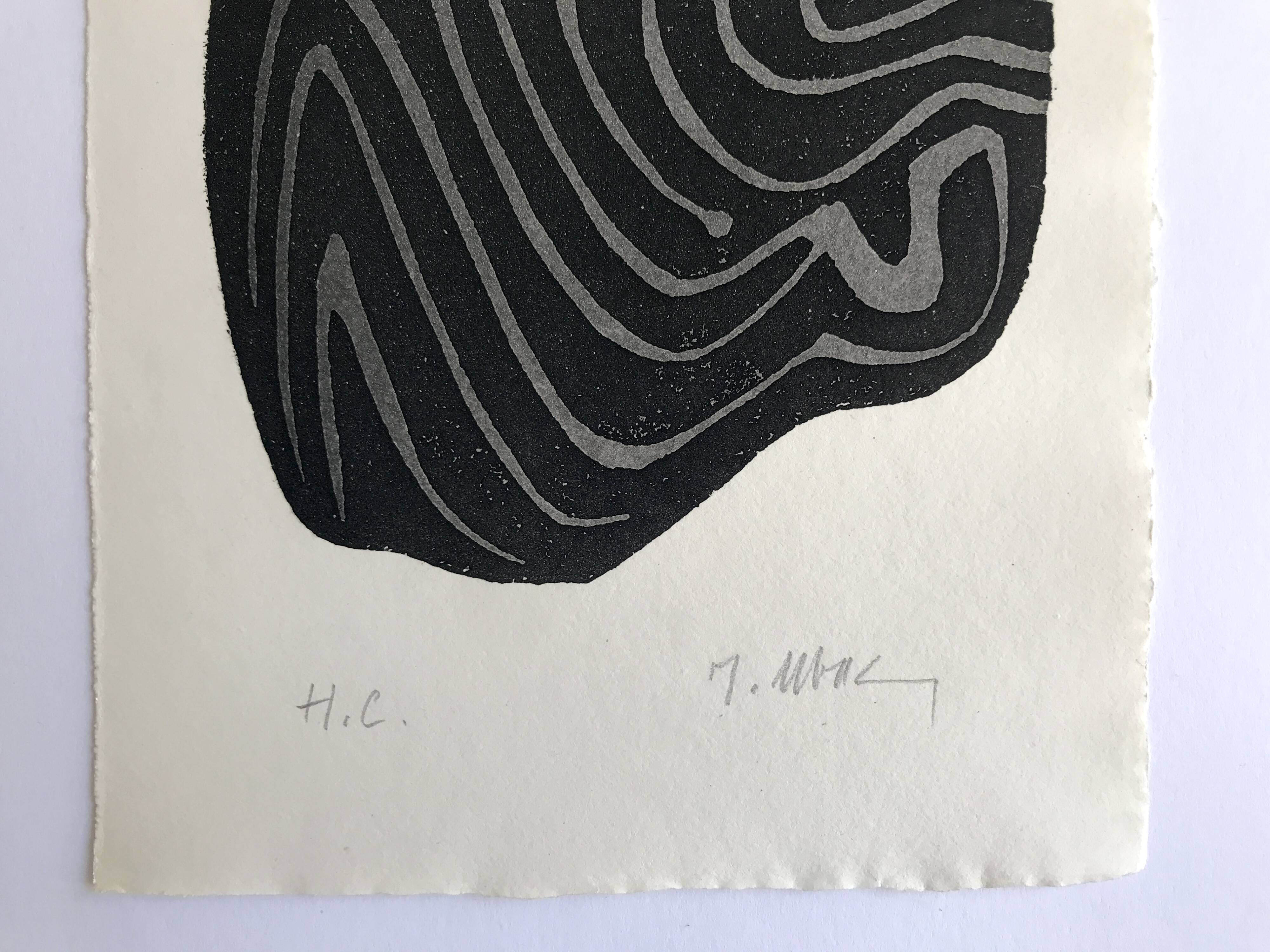 Raoul ubac, the uprooted grass 1, 1975. original etching signed in pencil.