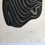 Raoul ubac, the uprooted grass 1, 1975. original etching signed in pencil.