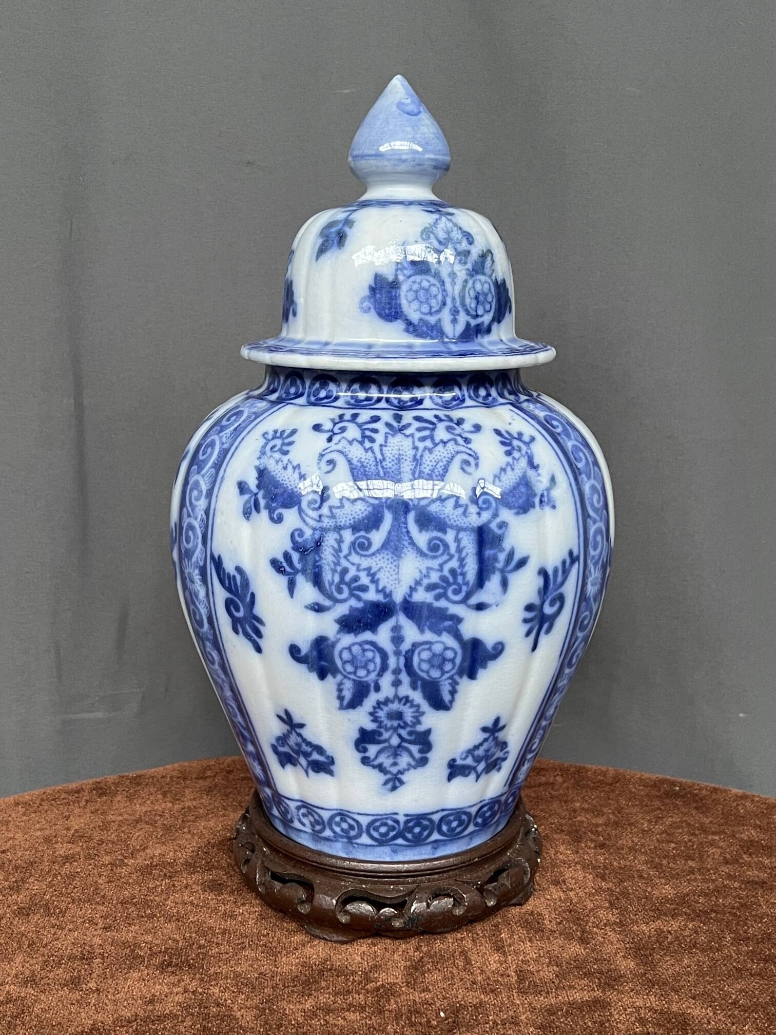 Victorian vase with hand-painted cobalt.