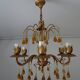 Murano glass and gilded metal drop chandelier, 1950s-1960s