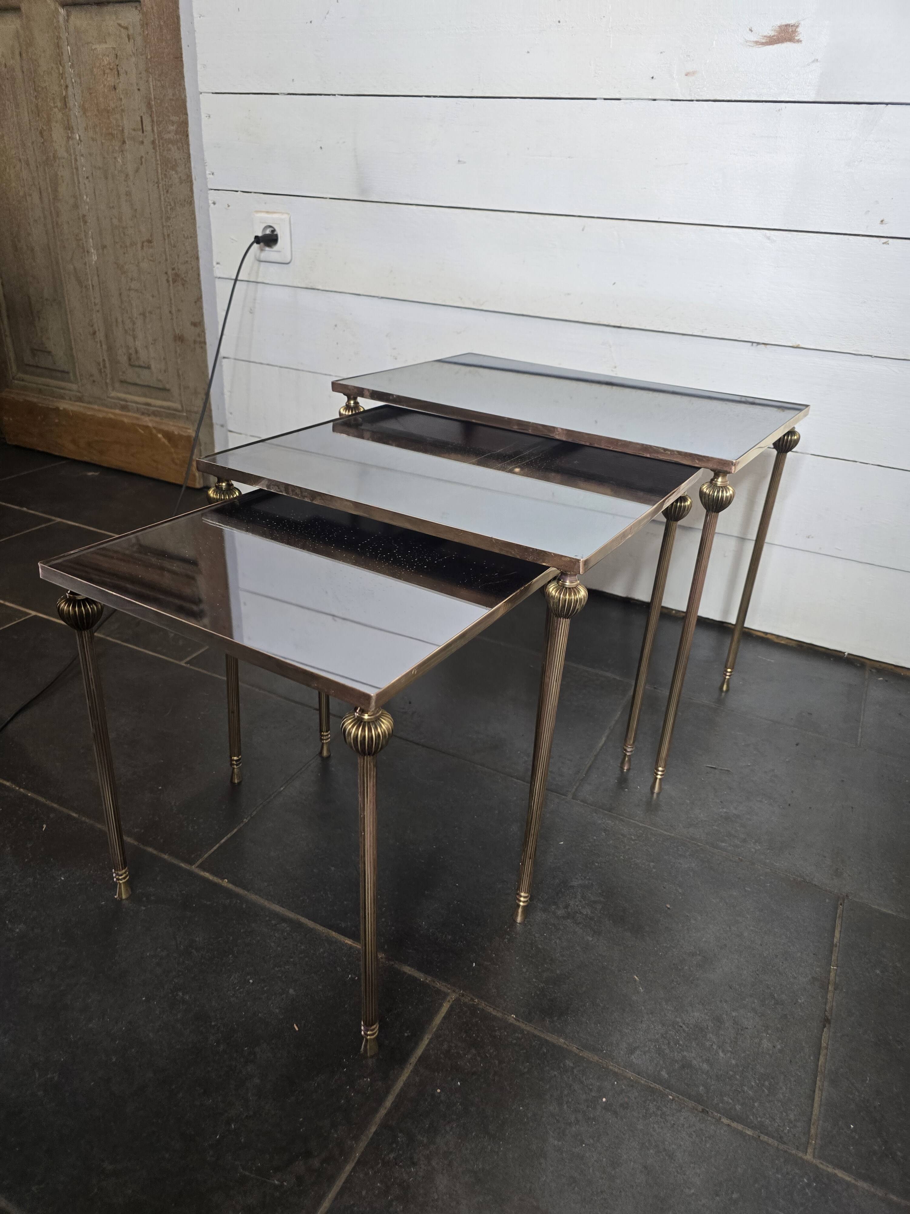 Vintage brass nesting table from the 60s