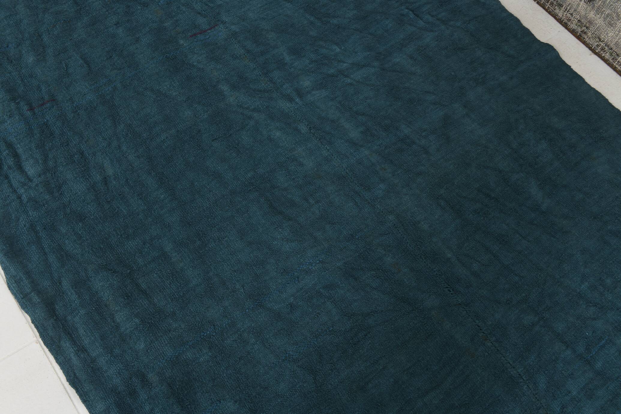 5x8 Blue & Green Vintage Kilim Rug, 157x230Cm