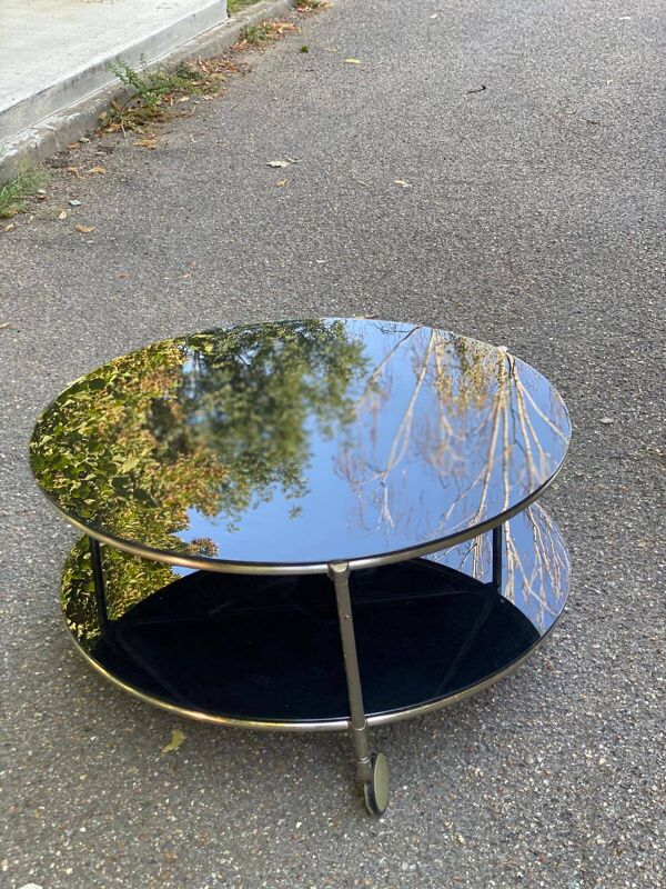 Table basse scandinave Strind en verre noir par Ehlen Johansson pour Ikea