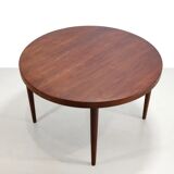 Round Rosewood dining table by Kai Kristiansen, 1960s