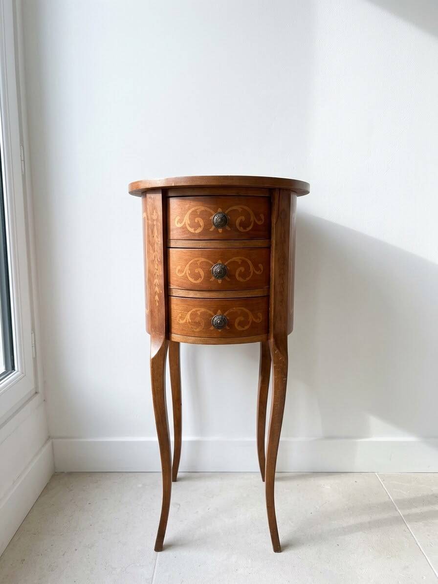 Vintage Rococo wooden chest of drawers