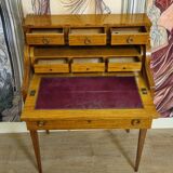 Cylinder desk / Drop-leaf desk – marquetry – Louis XVI style - 20th century