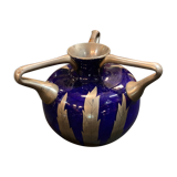 Blue vase and vintage silver