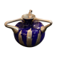 Vase bleu et argent vintage
