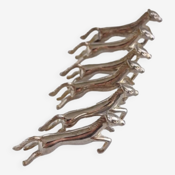 Metal horse cutlery holder