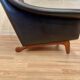 Fauteuil design scandinave Aage Christiansen cuir noir 1950.