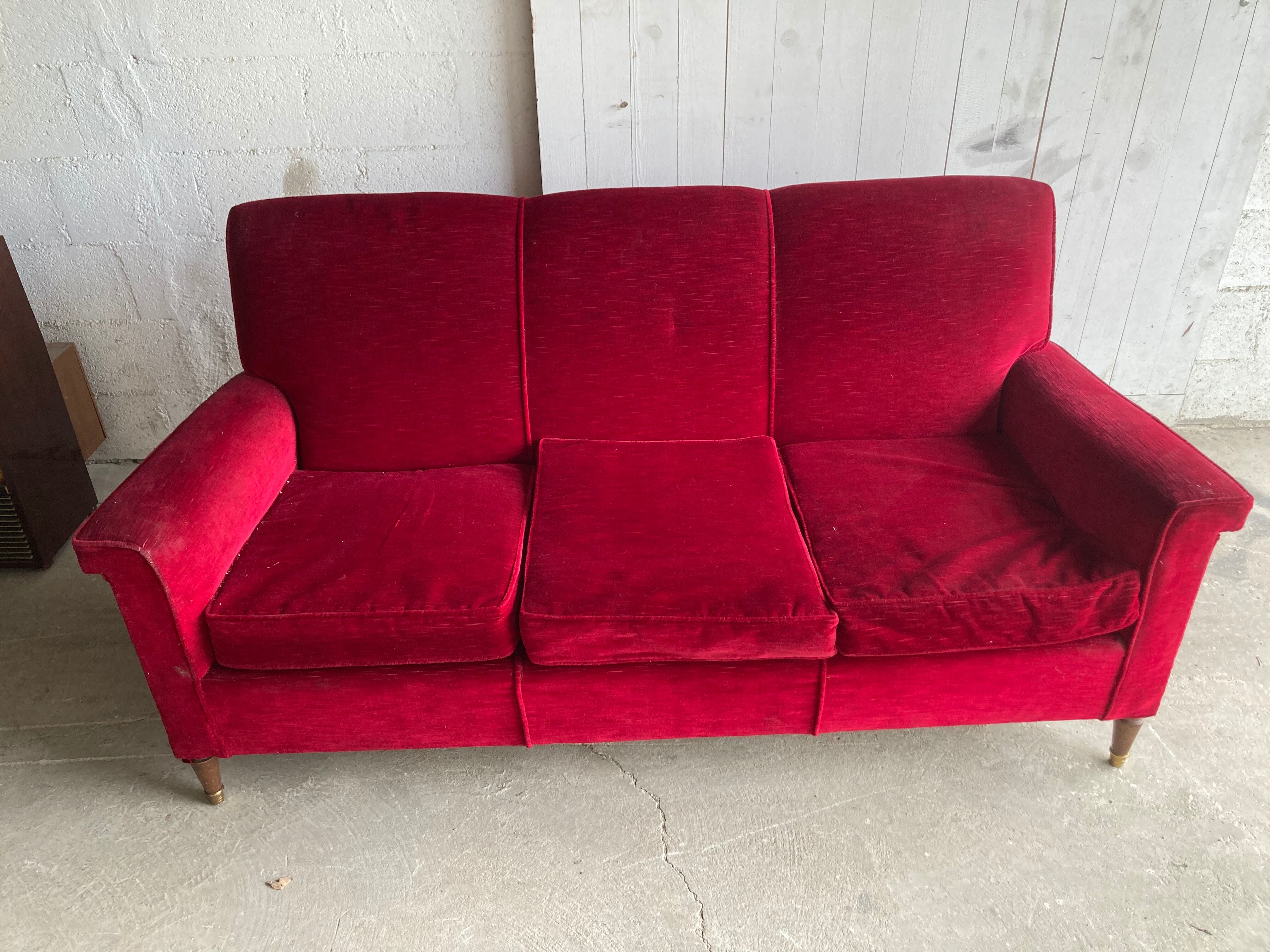 Vintage velvet sofa